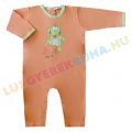 UTOLSÓ! - Bambibel hátul gombolós lábfejnélküli pamut rugdalózó, kezeslábas, pizsama - Béka (narancssárga)