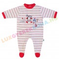 UTOLSÓ! - F.S. Baby hátul gombolós pamut rugdalózó fiúknak, kezeslábas, pizsama - Baby Boat