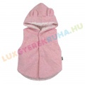 UTOLSÓ! - F.S. Baby elegáns kapucnis bunda mellény, alkalmi kislány mellény - Classic Pink