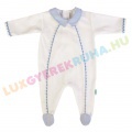 UTOLSÓ! - F.S. Baby hátul gombolós alkalmi plüss rugdalózó fiúknak, kezeslábas, pizsama - Classic Blue