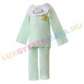UTOLSÓ! - Háromrészes pamut gyerek pizsama (Póló, nadrág, nyálfogó) - almazöld