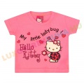 UTOLSÓ! - Hello Kitty mintás rövid ujjú nyári pamut póló, kislány felső - My little Ladybug