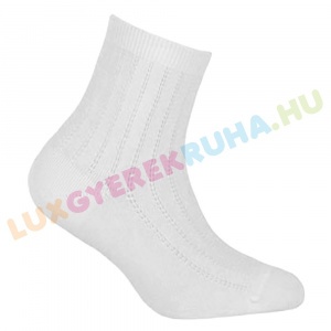 Wola fehér jacquard zokni, alkalmi gyerek bokazokni