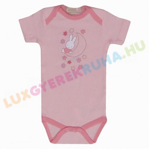 AKCIÓS - 30% Miffi rövid ujjú pamut body, lány kombidressz - Rózsaszín