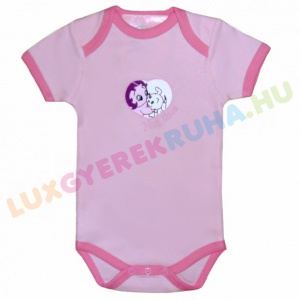 AKCIÓS - 30% Betty Boop rövid ujjú pamut body, lány kombidressz - Rózsaszín