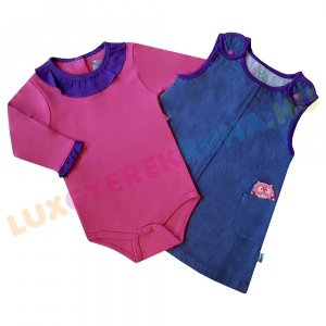 F.S. Baby ujjatlan farmer lányka ruha hosszú ujjú pamut bodyval - Lovely