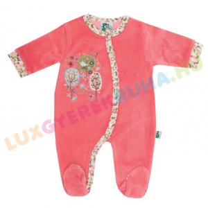 F.S. Baby elöl gombolós plüss rugdalózó lányoknak, kezeslábas, pizsama - Colorful Forest