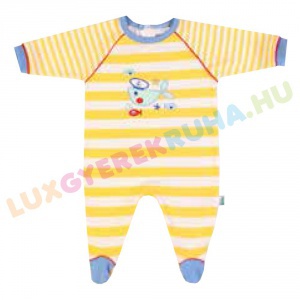 UTOLSÓ! - F.S. Baby hátul gombolós pamut rugdalózó fiúknak, kezeslábas, pizsama - In the Sea