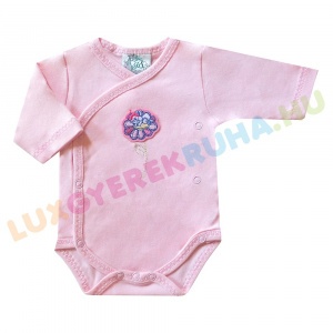 UTOLSÓ! - F.S. Baby hosszú ujjú pamut body, kislány kombidressz - Virágtündér