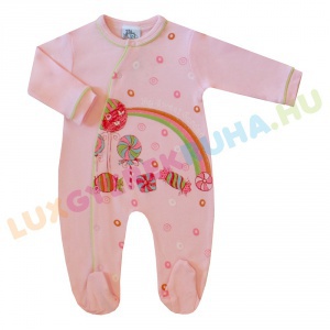 F.S. Baby elöl gombolós pamut rugdalózó lányoknak, kezeslábas, pizsama - Sweet Garden