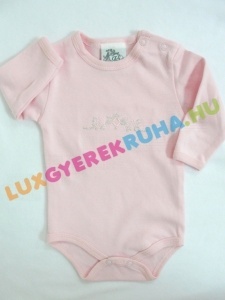 AKCIÓS - 30% F.S. Baby hosszú ujjú pamut body - Ezüst virág