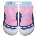 Gumitalpú lány zokni-papucs, benti cipő, baba mamusz - Szives, kék-rózsaszín