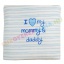 AKCIÓS - 30% F.S. Baby plüss babatakaró, pléd - I Love Mommy & Daddy (80x80 cm)